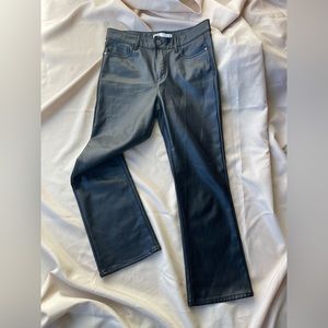 ZARA 5 Pocket Black Faux Leather Pants Size 4/ 28”